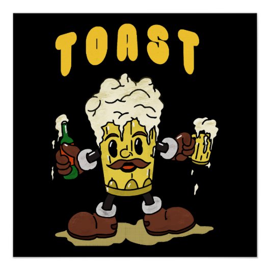 Bier Toast Mascotte Perfect Poster (Voorkant)