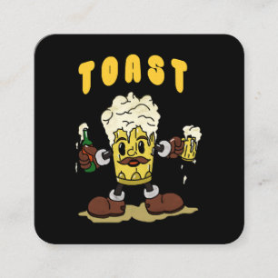 Bier Toast Mascotte Vierkante Visitekaartje