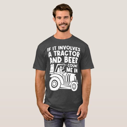 Bier Tractor Farming T-shirt (Voorkant volledig)
