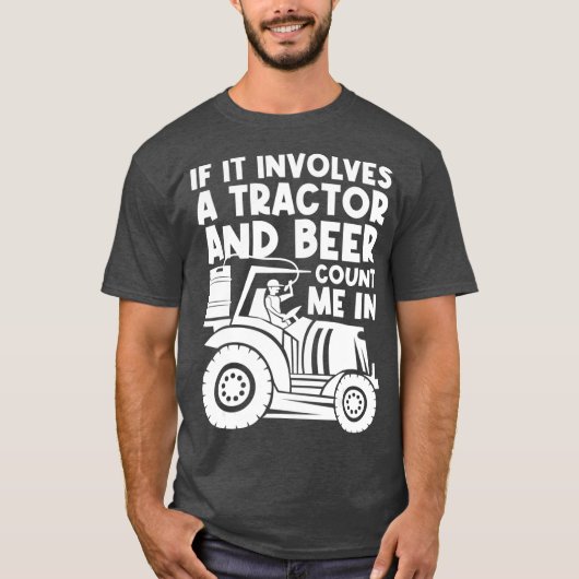 Bier Tractor Farming T-shirt (Voorkant)