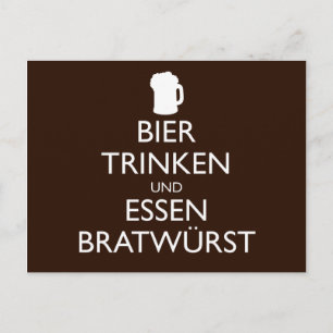 BIER TRINKEN UND ESSEN BRATWURST Okroberfest Briefkaart