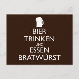 BIER TRINKEN UND ESSEN BRATWURST Okroberfest Briefkaart