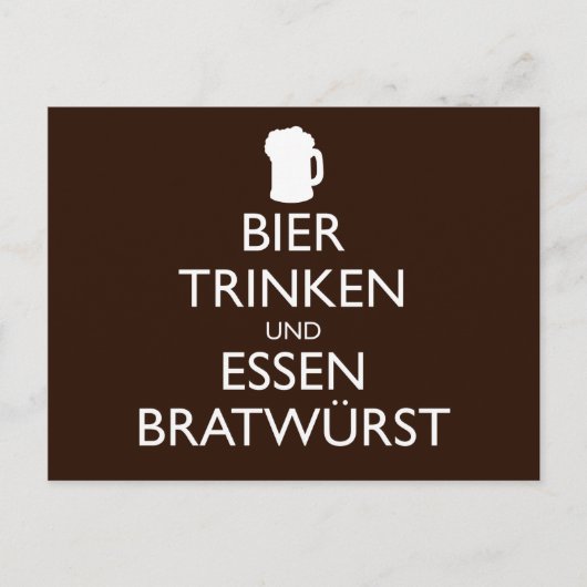 BIER TRINKEN UND ESSEN BRATWURST Okroberfest Briefkaart (Voorkant)