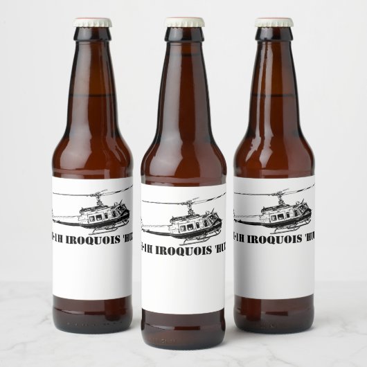 Bier UH-1H Iroquois Helikopter Etiket (Flessen)