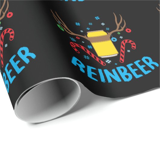 Bier und Rentieren ugly Weihnachten Reinbeer Cadeaupapier (Rol Hoek)