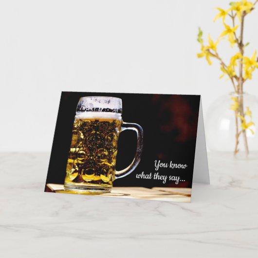 Bier vandaag, ga morgen verjaardagskaart kaart (Gele Bloem)