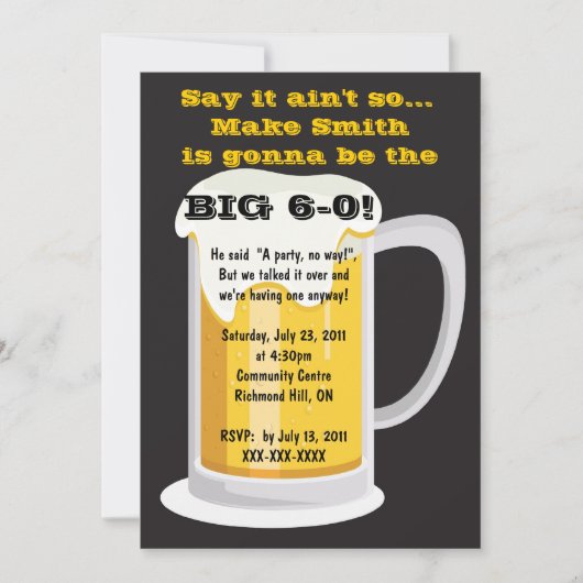 Bier verjaardagsfeest uitnodiging (Voorkant)