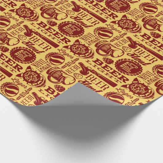 Bier verjaardagsfeestje cadeaupapier (Hoek)