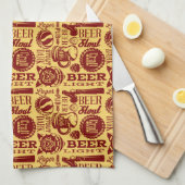 Bier verjaardagsfeestje theedoek (Quarter Fold)