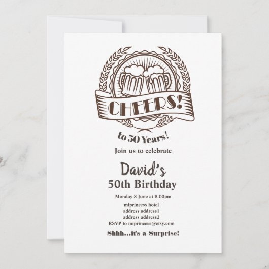 bier, verjaardagsuitnodiging, Proost! Kaart (Voorkant)