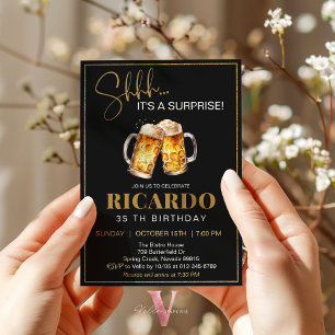 Bier Verrassing Verjaardag 30 40 50 60e Uitnodigin Kaart