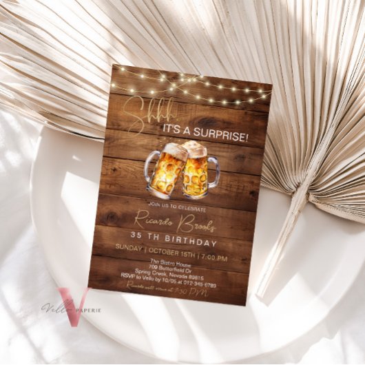Bier Verrassing Verjaardag 30 40 50 60e Uitnodigin Kaart