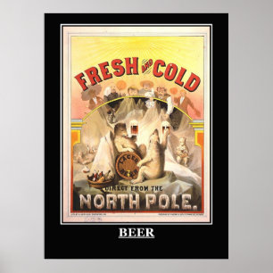 Bier Vers en Koud Vintage Poster