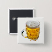 Bier Vierkante Button 5,1 Cm (Voorkant /achterkant)