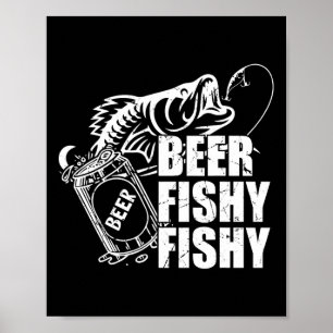 Bier Vis Vis Grappig Vissen Drinken Verjaardag G Poster