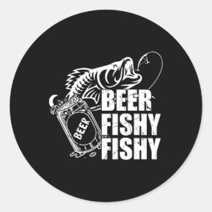 Bier Vis Vis Grappig Vissen Drinken Verjaardag G Ronde Sticker