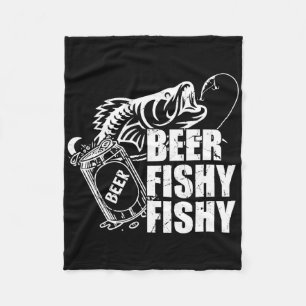 Bier Vissen Vissen Grappig Vissen Drinken Verjaard Fleece Deken