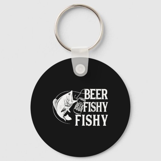 Bier Vissen Vissen Grappig Vissen Sleutelhanger (Voorkant)
