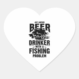 Bier Vissende hengelvis Gevist Hart Sticker