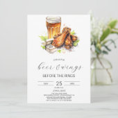 Bier & Vleugels Couples Douche Uitnodiging (Staand voorkant)