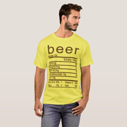 bier Voedingsvet etiket T-shirt (Voorkant volledig)