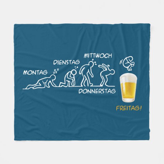 Bier-volutie Fleece Deken (Voorkant (Horizontaal))