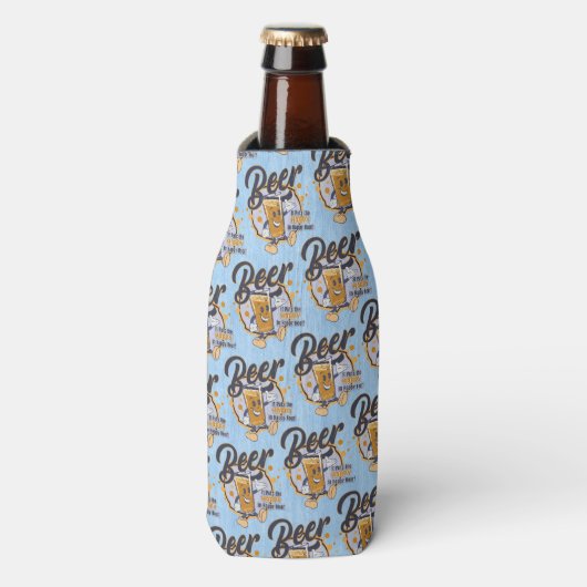 Bier voor een gelukkig uur flesjeskoeler (Fles Voorkant)