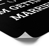 Bier voor mij, ik ga trouwen, grappige bruidegom v poster (Hoek)
