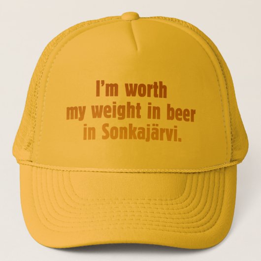 Bier Vrouw Geel Petje Trucker Pet (Voorkant)