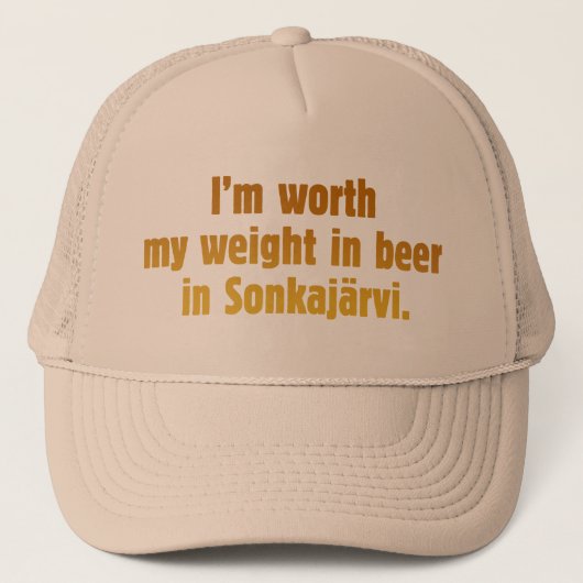 Bier Vrouw Khaki Hoed Trucker Pet (Voorkant)