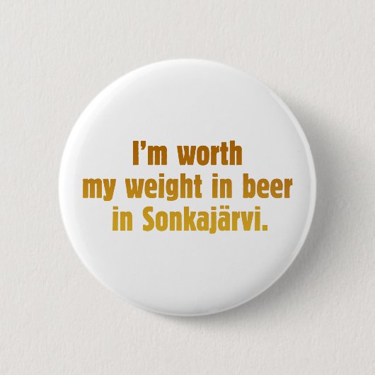 Bier Vrouw Knop Ronde Button 5,7 Cm (Voorkant)