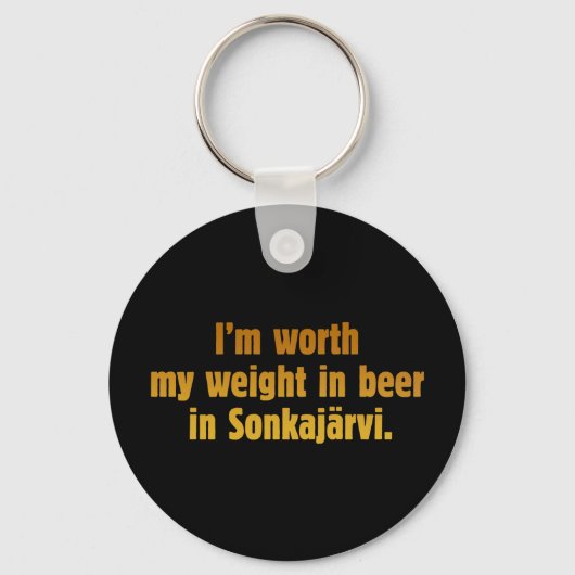 Bier Vrouw Zwarte Sleutelhanger (Voorkant)