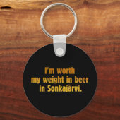 Bier Vrouw Zwarte Sleutelhanger (Voorkant)