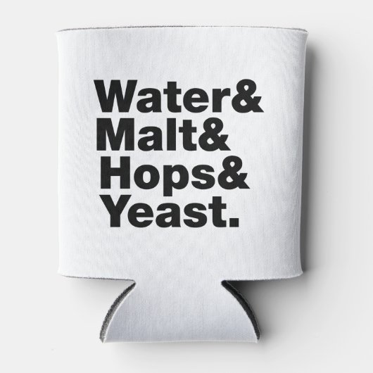 Bier = Water, mout, hop en gist. Blikjeskoeler (Voorkant)