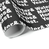 Bier = Water, mout, hop en gist. Cadeaupapier (Rol Hoek)