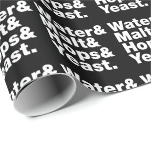 Bier = Water, mout, hop en gist. Cadeaupapier