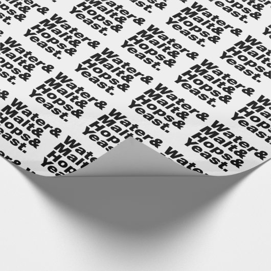 Bier = Water, mout, hop en gist. Cadeaupapier (Hoek)