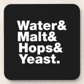 Bier = Water, mout, hop en gist. Drankjes Onderzetter (Voorkant)