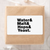 Bier = Water, mout, hop en gist. Etiket (Insitu)