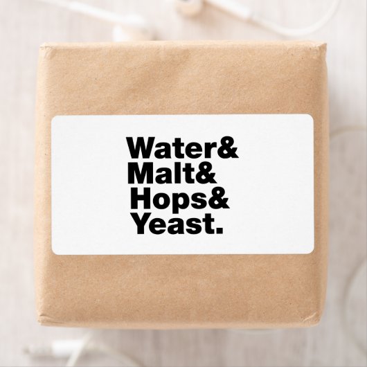 Bier = Water, mout, hop en gist. Etiket (Insitu)