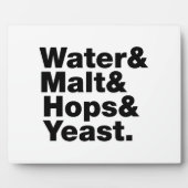 Bier = Water, mout, hop en gist. Fotoplaat (Voorkant)