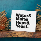 Bier = Water, mout, hop en gist. Fotoplaat (Zijkant)