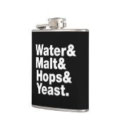 Bier = Water, mout, hop en gist. Heupfles (Links)