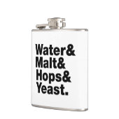 Bier = Water, mout, hop en gist. Heupfles (Links)