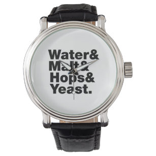 Bier = Water, mout, hop en gist. Horloge