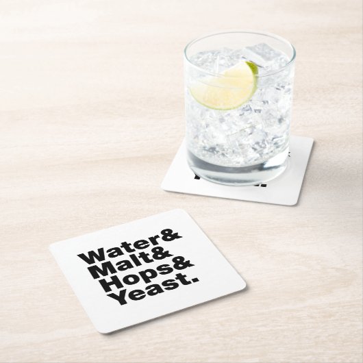 Bier = Water, mout, hop en gist. Kartonnen Onderzetters (Insitu)