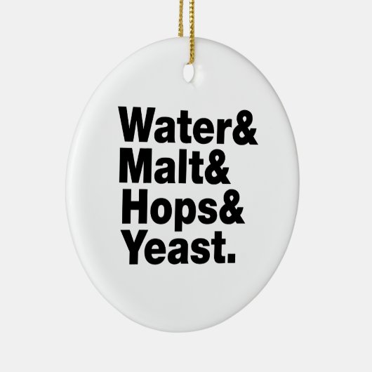 Bier = Water, mout, hop en gist. Keramisch Ornament (Rechts)