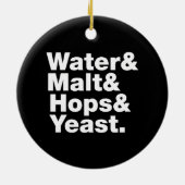 Bier = Water, mout, hop en gist. Keramisch Ornament (Achterkant)