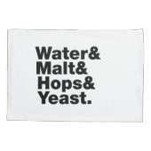 Bier = Water, mout, hop en gist. Kussensloop (Achterkant)