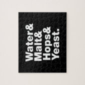 Bier = Water, mout, hop en gist. Legpuzzel (Verticaal)
